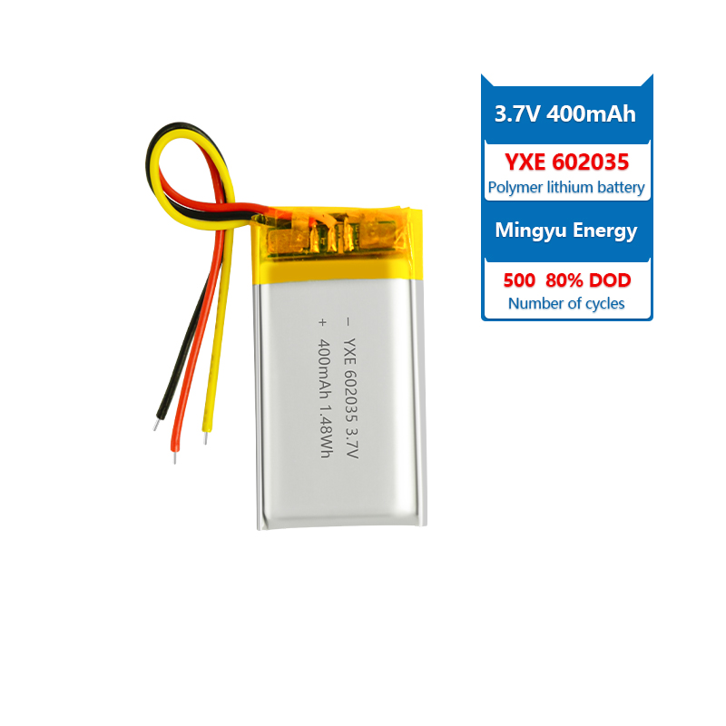 3.7 V Li-ion Battery 602035-400mah